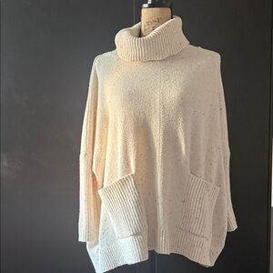 LOFT Cream Cowl Neck Sweater
